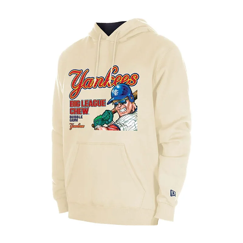 Oversized men hoodie with dropped shoulders for a streetwear look New York Yankees MLB Big League Chew White Pullover Hoodie