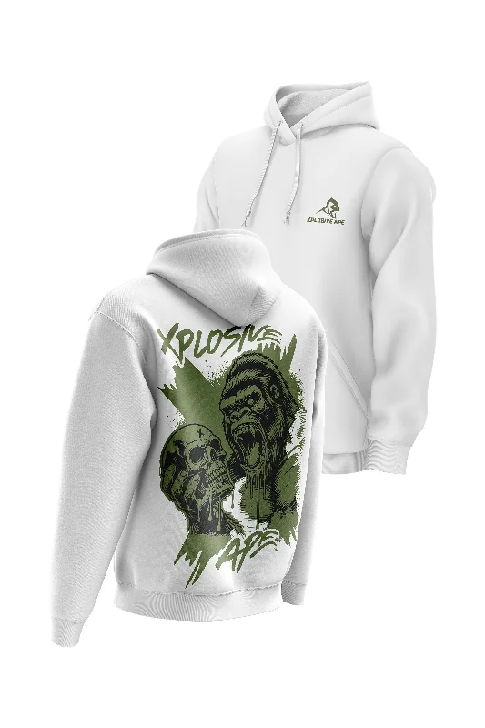Retro - inspired men hoodie with a varsity logo XAPE Prey Hoodie - White