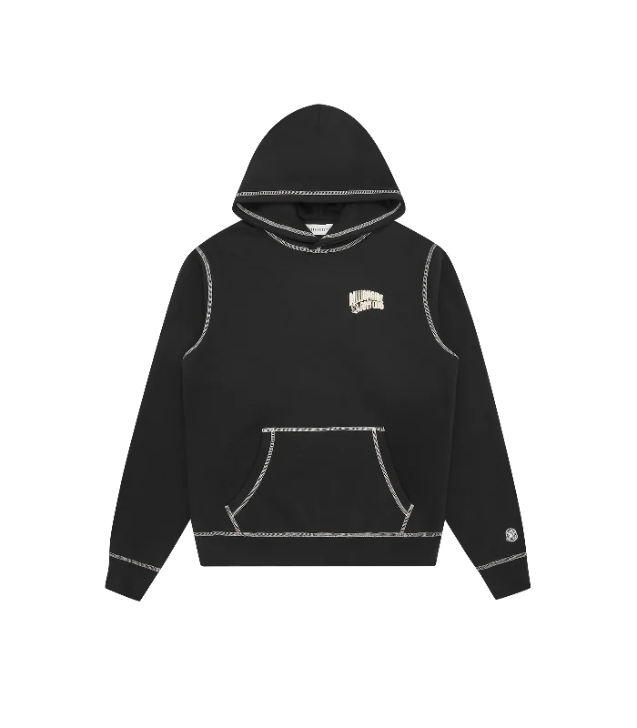 Men hoodie for gym workouts with moisture - wicking technology SMALL ARCH LOGO CONTRAST STITCH POPOVER - BLACK Men hoodie for gym workouts with moisture - wicking technology SMALL ARCH LOGO CONTRAST STITCH POPOVER - BLACK