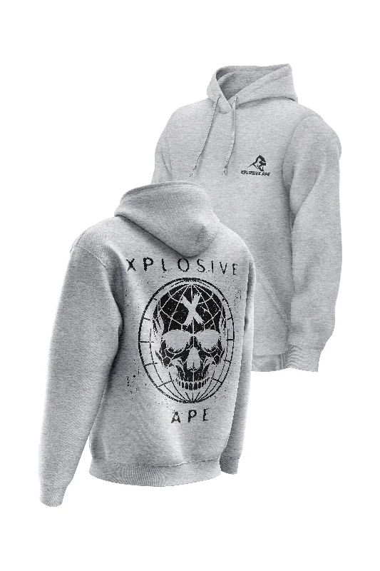Zip - up men hoodie with multiple pockets for storage XAPE Global Hoodie - Sports Grey