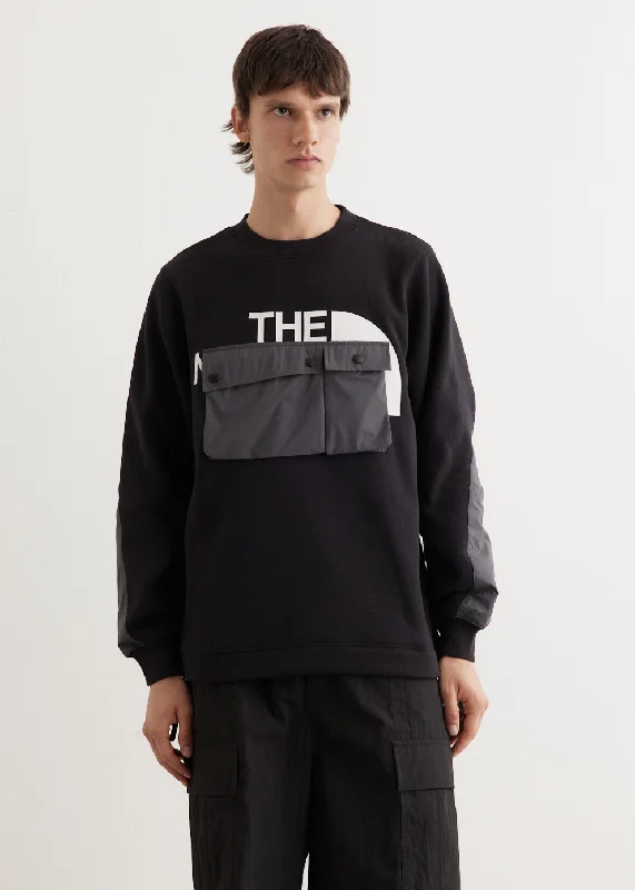 Retro - inspired men hoodie with a varsity logo Pocket Crewneck