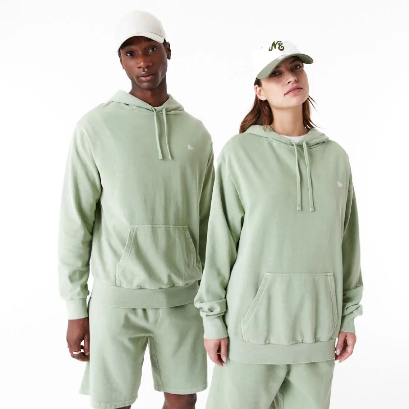 Retro - inspired men hoodie with a varsity logo New Era Washed Green Oversized Pullover Hoodie Retro - inspired men hoodie with a varsity logo New Era Washed Green Oversized Pullover Hoodie