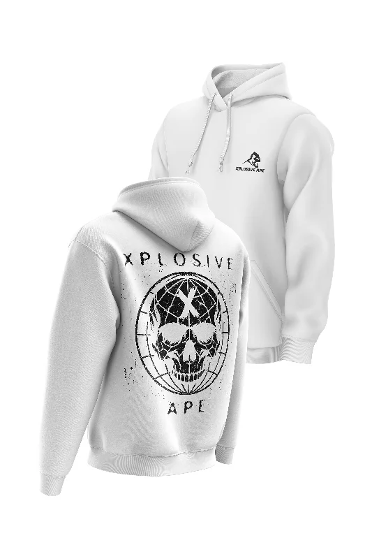 Luxury men hoodie made from cashmere - blend material XAPE Global Hoodie - White