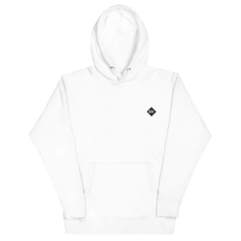 Solid - color men hoodie in trendy olive green White Diamond Hoodie