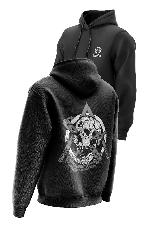 Organic cotton men hoodie for a sustainable and soft feel AS 'SKULLCHAIN' HOODIE - BLACK