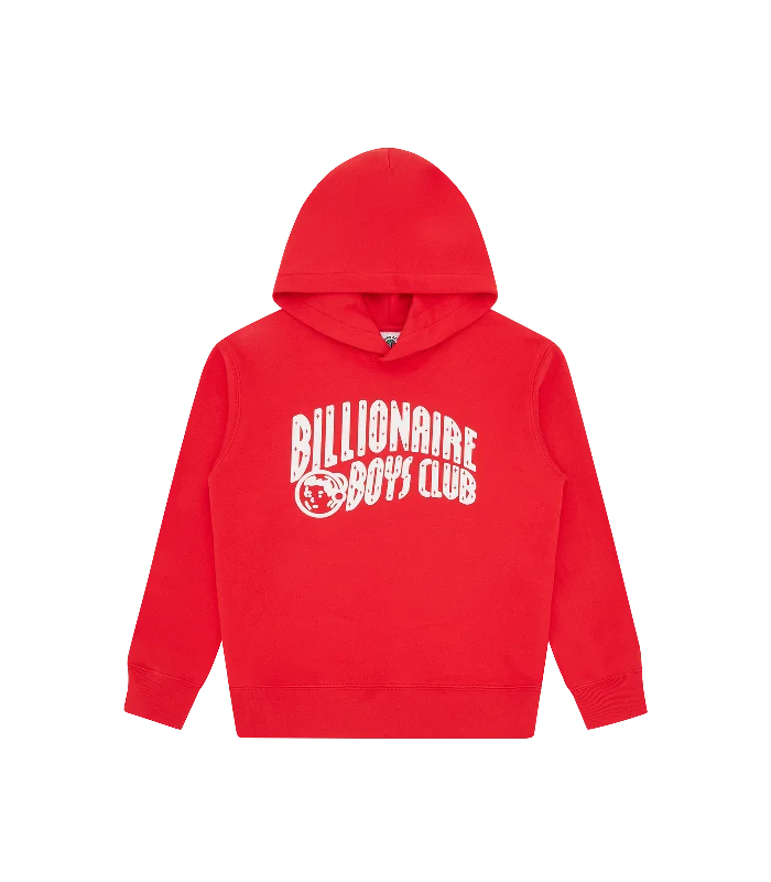 Thermal - insulated men hoodie for winter sports KIDS ARCH LOGO POPOVER HOOD - RED