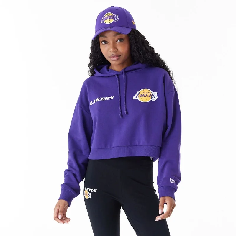 Lightweight men hoodie with mesh panels for breathability LA Lakers Womens NBA Team Logo Purple Crop Pullover Hoodie Lightweight men hoodie with mesh panels for breathability LA Lakers Womens NBA Team Logo Purple Crop Pullover Hoodie