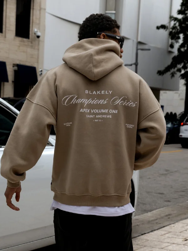 Halloween - themed men hoodie with spooky prints Champions Relaxed Hoodie - Washed Khaki