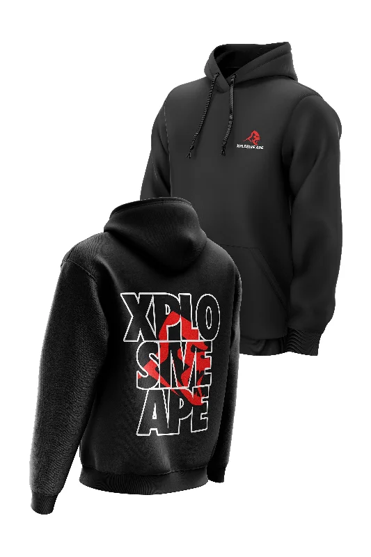 Water - resistant men hoodie for rainy days XAPE Watcher Hoodie - Black