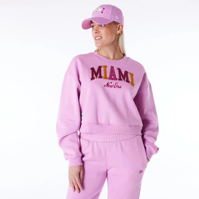 Plus - size men hoodie with a roomy fit for comfort New Era Infill Pastel Pink Crop Crew Neck Sweatshirt Plus - size men hoodie with a roomy fit for comfort New Era Infill Pastel Pink Crop Crew Neck Sweatshirt