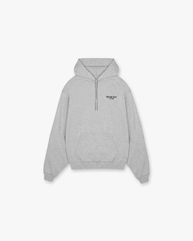 Tech - friendly men hoodie with a built - in headphone jack Team 247 Oversized Hoodie - Ash Grey