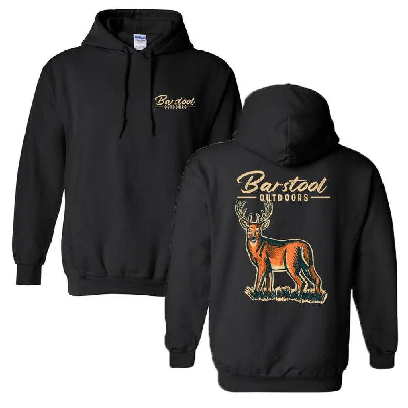 Oversized men hoodie with dropped shoulders for a streetwear look Barstool Outdoors Deer Hoodie