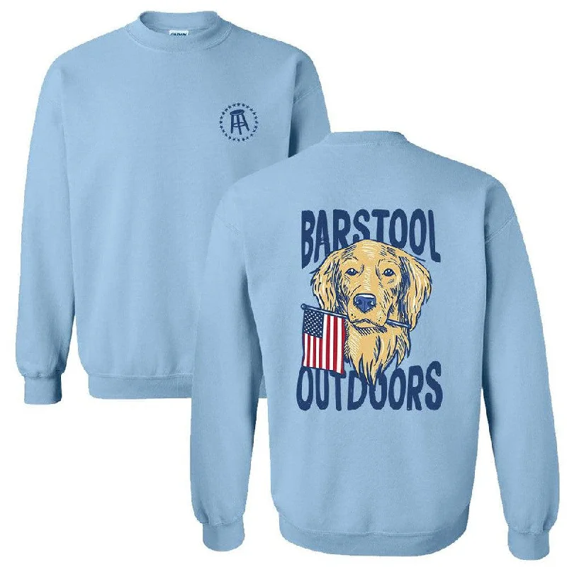 Tech - friendly men hoodie with a built - in headphone jack Barstool Outdoors Dog USA Crewneck
