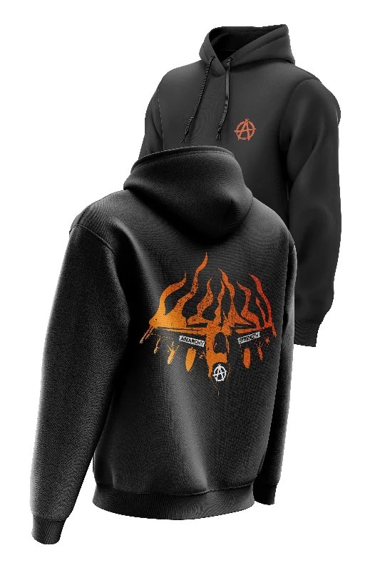 Tech - friendly men hoodie with a built - in headphone jack AS 'BURNING FLYBOY' HOODIE - BLACK Tech - friendly men hoodie with a built - in headphone jack AS 'BURNING FLYBOY' HOODIE - BLACK