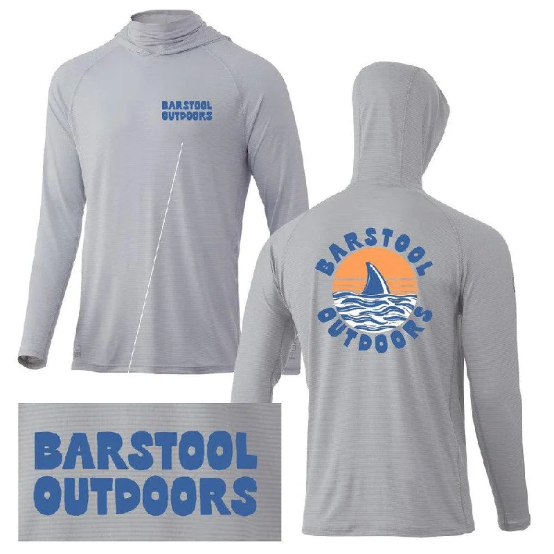 Men hoodie with a kangaroo pocket and ribbed cuffs Huk x Barstool Outdoors Shark Fin Hoodie Men hoodie with a kangaroo pocket and ribbed cuffs Huk x Barstool Outdoors Shark Fin Hoodie