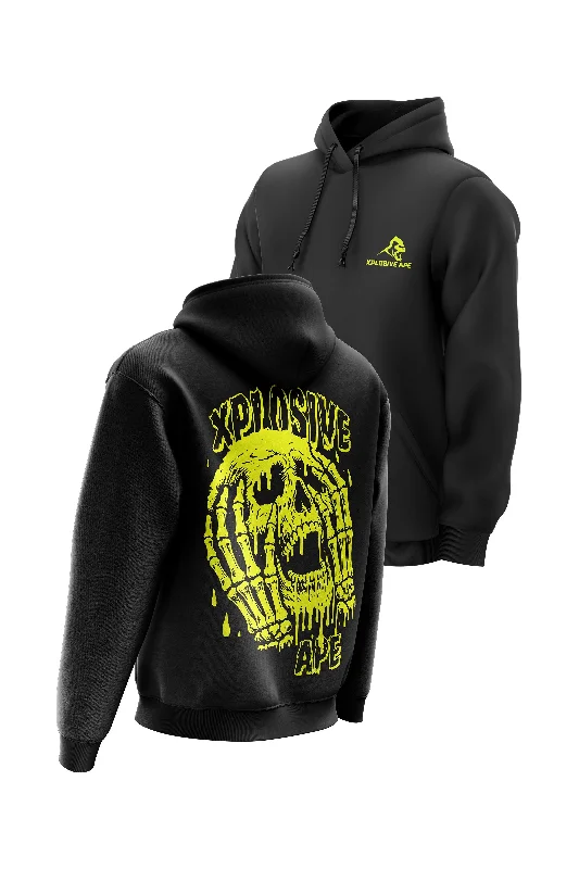 Tech - friendly men hoodie with a built - in headphone jack XAPE Grilled Cheese Hoodie - Black Tech - friendly men hoodie with a built - in headphone jack XAPE Grilled Cheese Hoodie - Black