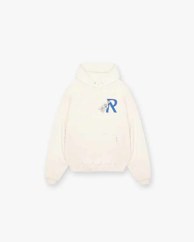 Water - resistant men hoodie for rainy days Luggage Tag Hoodie - Antique White