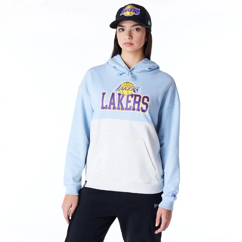 Lightweight men hoodie with mesh panels for breathability LA Lakers Womens NBA Pastel Blue Oversized Pullover Hoodie