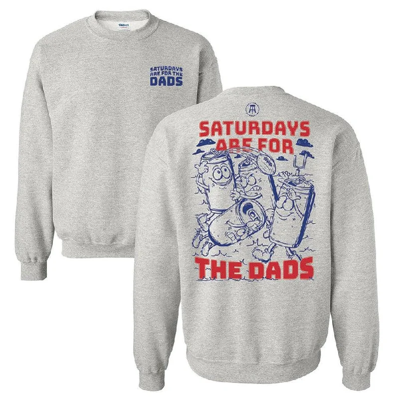 Fleece - lined men hoodie for extreme cold weather Saturdays Are For The Dads Football Crewneck Fleece - lined men hoodie for extreme cold weather Saturdays Are For The Dads Football Crewneck