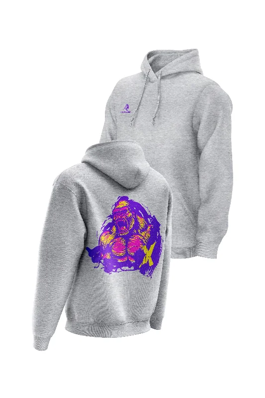 Oversized men hoodie with dropped shoulders for a streetwear look XAPE Relentless V2 Hoodie - Grey