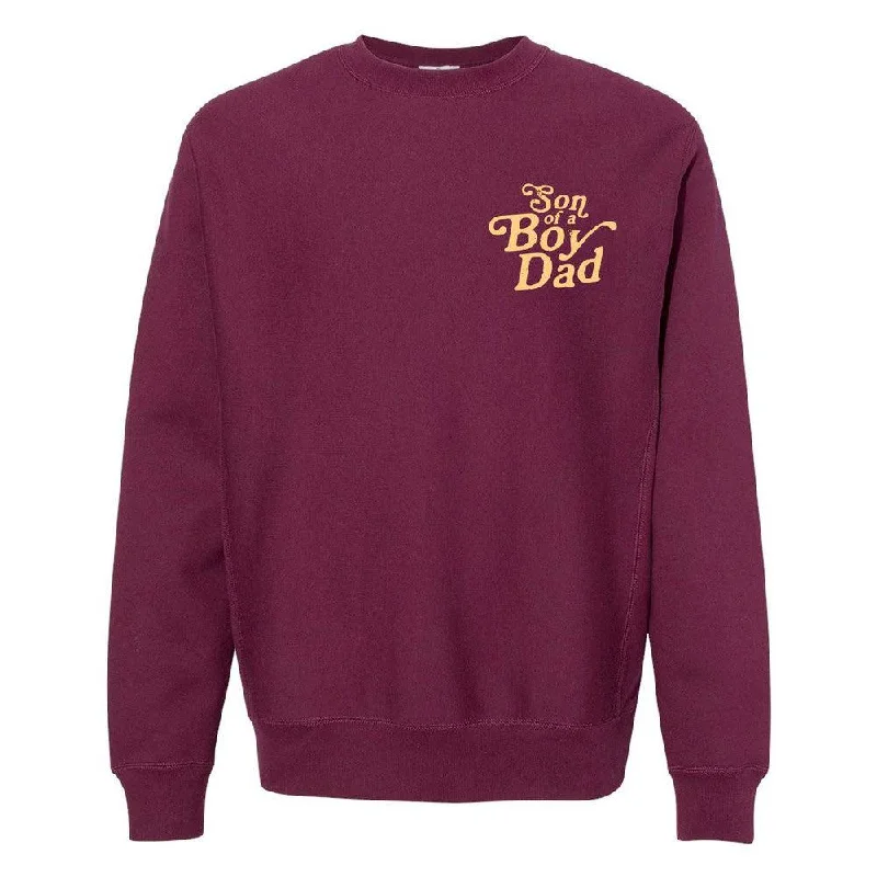 Men hoodie with a drawstring hood and adjustable hem Son Of A Boy Dad Puff Crewneck