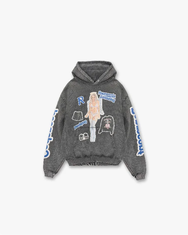 Plus - size men hoodie with a roomy fit for comfort Question Your Innocence Hoodie - Vintage Grey