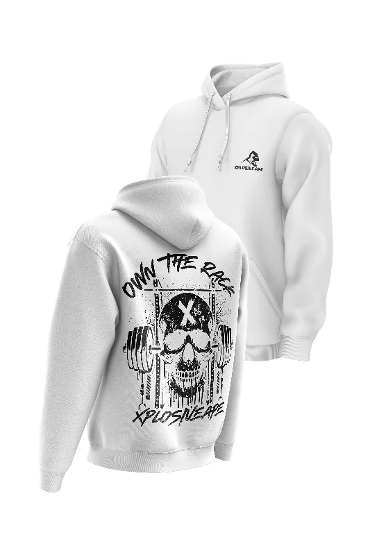 Retro - inspired men hoodie with a varsity logo XAPE Wracked Hoodie - White