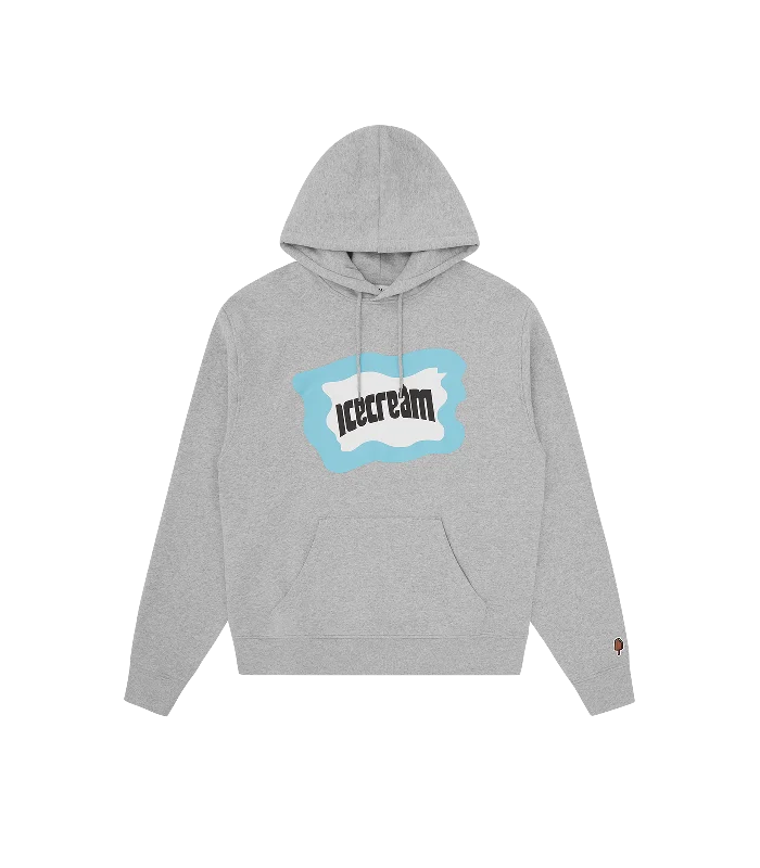 Camouflage - pattern men hoodie for outdoor enthusiasts SPLATTER POPOVER HOOD - HEATHER GREY Camouflage - pattern men hoodie for outdoor enthusiasts SPLATTER POPOVER HOOD - HEATHER GREY