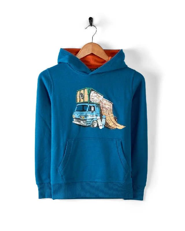 Retro - inspired men hoodie with a varsity logo Halfcab - Kids Pop Hoodie - Blue