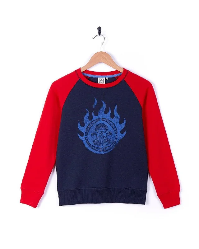 Thermal - insulated men hoodie for winter sports Flamin Head - Kids Long Sleeve Raglan Sweat - Blue