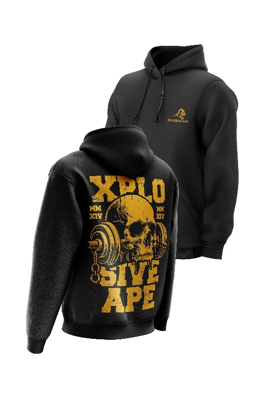 Men hoodie with a drawstring hood and adjustable hem XAPE Locker Room Hoodie - Black