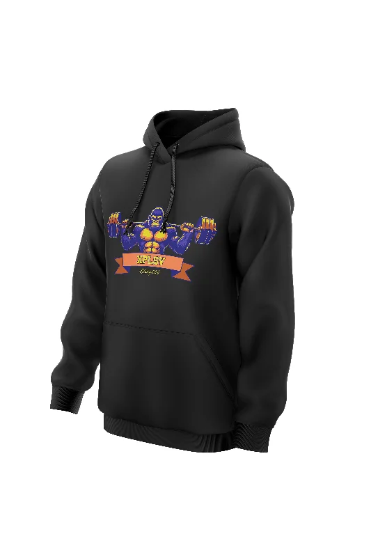 Retro - inspired men hoodie with a varsity logo XAPE Lifting Club V2 Hoodie - Black