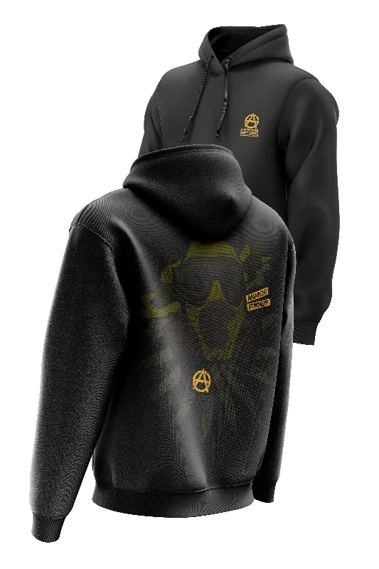 Lightweight men hoodie with mesh panels for breathability AS 'GAS MASK' HOODIE - BLACK