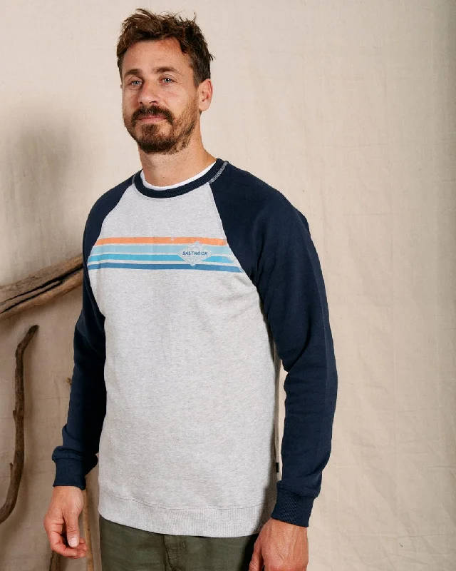 Tech - friendly men hoodie with a built - in headphone jack Dimensions Stripe - Mens Sweat - Blue/Grey