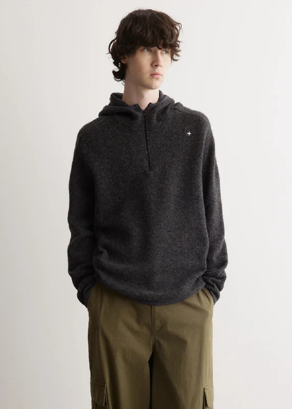 Plus - size men hoodie with a roomy fit for comfort Stellina Wool Gauze Half Zip Knit Plus - size men hoodie with a roomy fit for comfort Stellina Wool Gauze Half Zip Knit