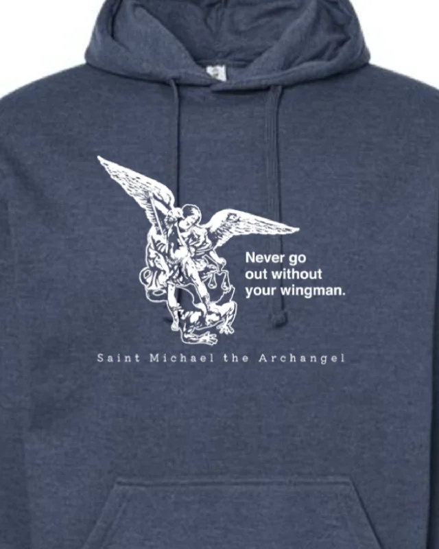 Lightweight men hoodie with mesh panels for breathability Never Go Without Your Wingman - St. Michael the Archangel Hoodie Sweatshirt Lightweight men hoodie with mesh panels for breathability Never Go Without Your Wingman - St. Michael the Archangel Hoodie Sweatshirt