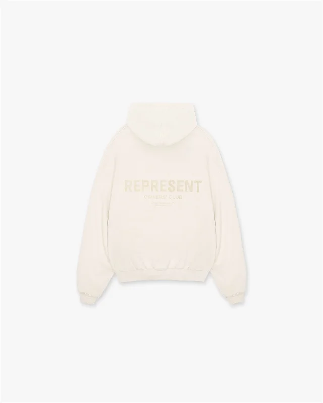 Fleece - lined men hoodie for extreme cold weather Represent Owners Club Hoodie - Buttercream