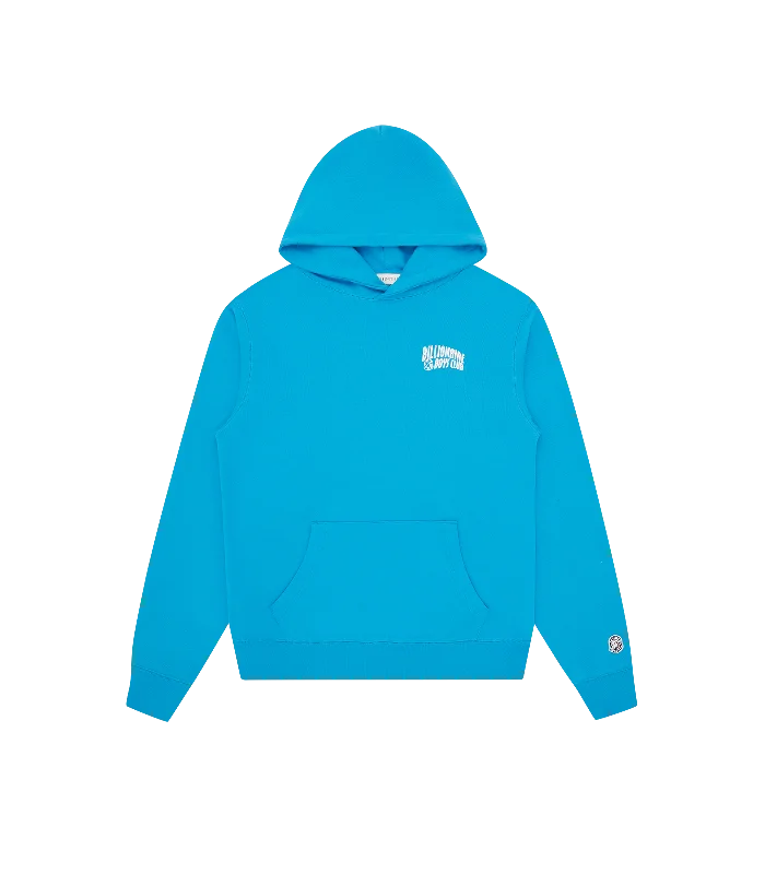 Oversized men hoodie with dropped shoulders for a streetwear look SMALL ARCH LOGO POPOVER HOOD - AQUA BLUE Oversized men hoodie with dropped shoulders for a streetwear look SMALL ARCH LOGO POPOVER HOOD - AQUA BLUE