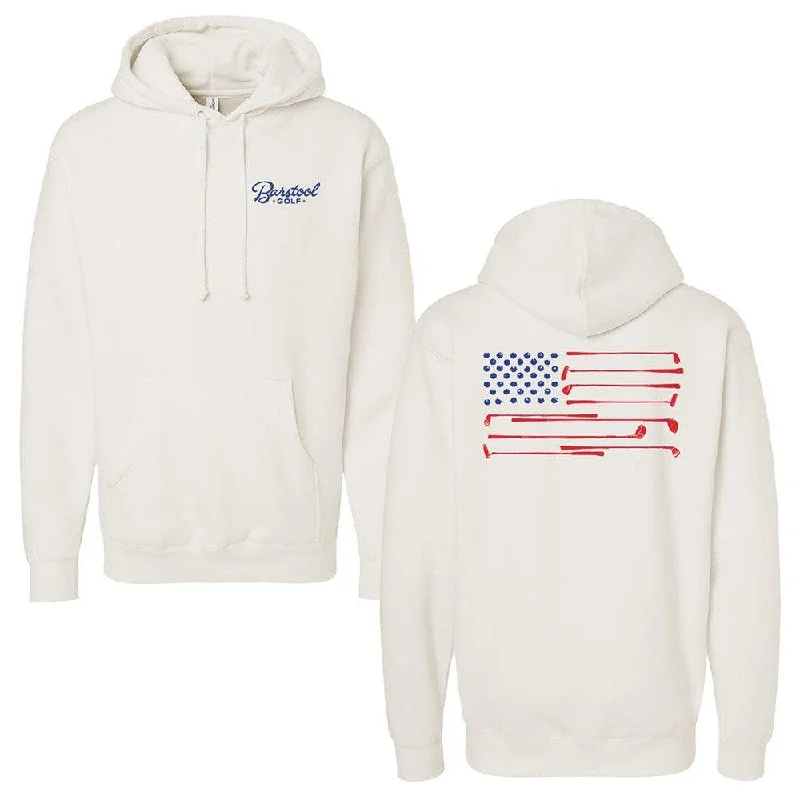 Retro - inspired men hoodie with a varsity logo Barstool Golf Flag Hoodie
