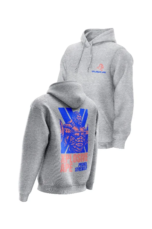 Men hoodie with a drawstring hood and adjustable hem XAPE Primal Strength V1 Hoodie - Grey