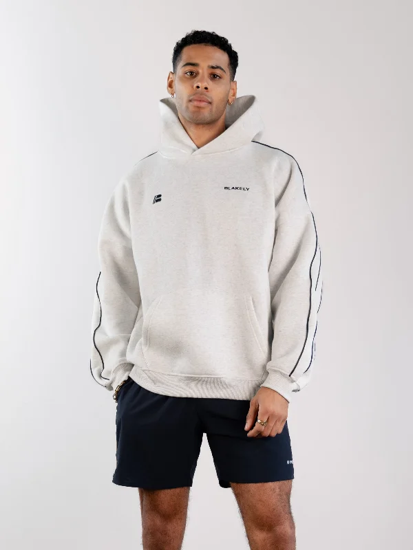 Graphic - printed men hoodie with anime motifs for otaku fans Apex Pro Relaxed Hoodie - Marl White