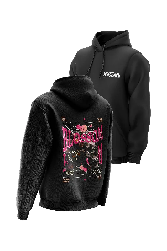 Thermal - insulated men hoodie for winter sports Untold Studios Darkness Blossom Hoodie - Black