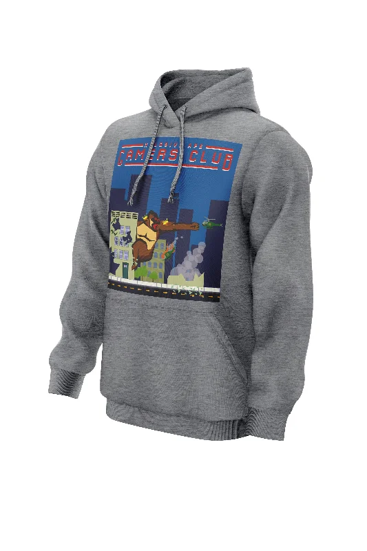Tech - friendly men hoodie with a built - in headphone jack XAPE Rampage Gamer Hoodie - Grey Tech - friendly men hoodie with a built - in headphone jack XAPE Rampage Gamer Hoodie - Grey