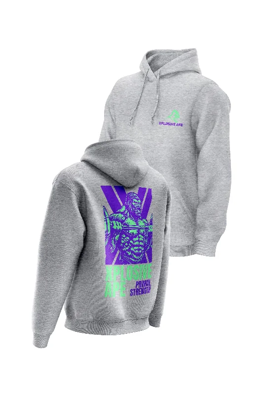 Graphic - printed men hoodie with anime motifs for otaku fans XAPE Primal Strength V2 Hoodie - Grey