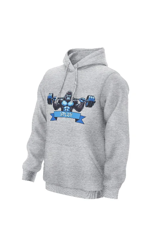 Luxury men hoodie made from cashmere - blend material XAPE Lifting Club V4 Hoodie - Grey