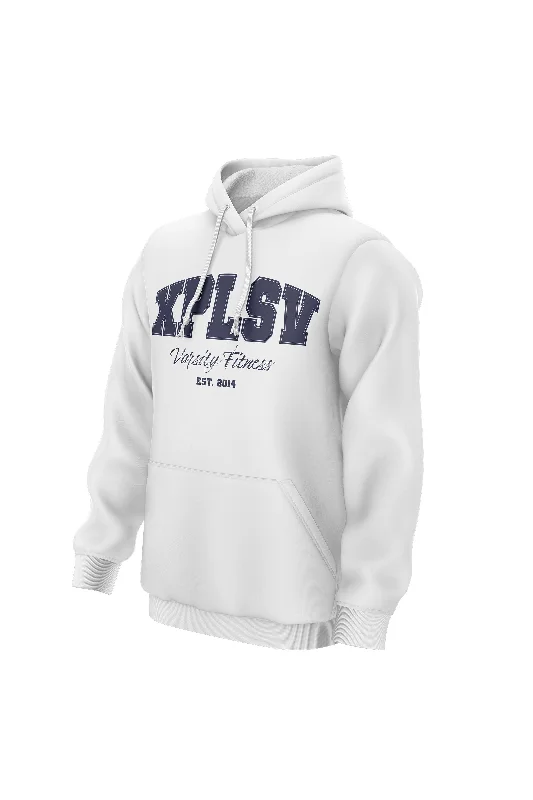 Slim - fit men hoodie to pair with skinny jeans XAPE Varsity Fitness V1 Hoodie - White