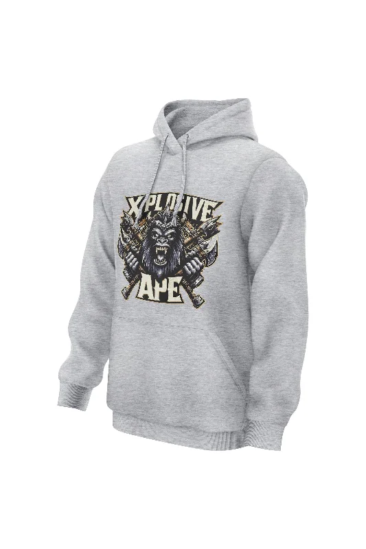 Graphic - printed men hoodie with anime motifs for otaku fans XAPE Battle Axe Hoodie - Sports Grey