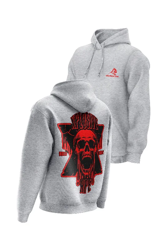 Zip - up men hoodie with multiple pockets for storage XAPE Screamer Hoodie - Sports Grey