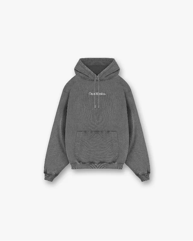 Fleece - lined men hoodie for extreme cold weather 247 On A Mission Hoodie - Aged Black