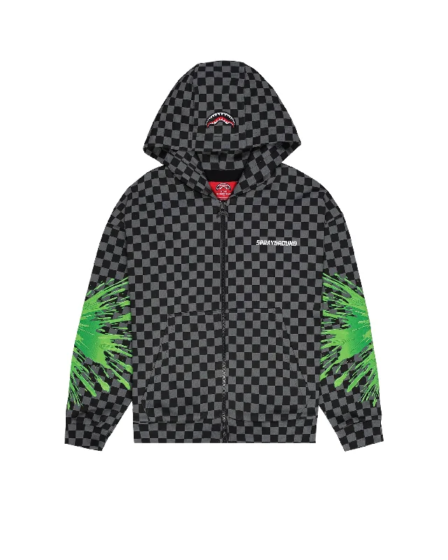 Men hoodie with a drawstring hood and adjustable hem SPLATTER BUNNY OVER FULL ZIP